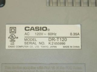Casio Mod Dr T120 12 Digit Thermal Printing Calculator
