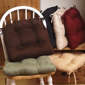 New Solid Super Suede Chair Pad Chairpad Seat Cushion