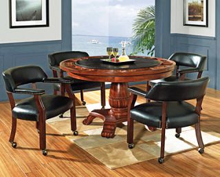   Steve Silver Tournament Poker Table/Dining Combo & 4 Captains Chairs