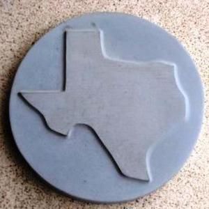 Two State of Texas Map Round Stepping Stone Concrete Molds 16X2 25 