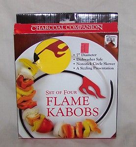 BBQ Charcoal Companion Set of 4 Flame Kabobs BBQ Sticks Dishwasher 