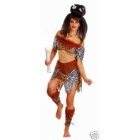 Cavewoman Leopard Print Fancy Dress Costume w Wig 8 10