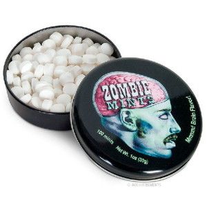 Zombie Mints 100 Pieces Novelty Brain Candy Collectible Tin Xmas 