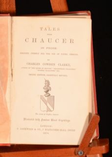 1870 Tales from Chaucer by Charles Cowden Clarke with Fourteen Wood 