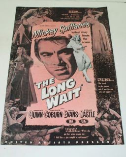 Mickey Spillane The Long Wait 1954 Movie Film Pressbook
