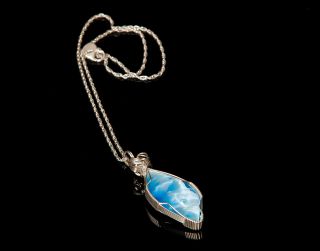 Victoria/Imori Stone Wrapped in Argentium Sterling Silver Necklace