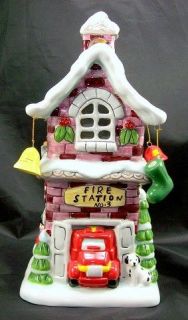 Elements Ceramic Fire House Station Tealight Holder
