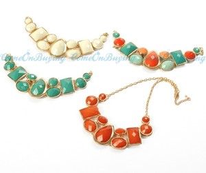 Colors 2012 Fashion Golden Chain Water Drop Oval Resin Beads Pendant 