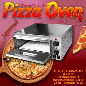 Single 16 Electric Pizza Oven Ceramic Stone Deck 220V Commercial Home 