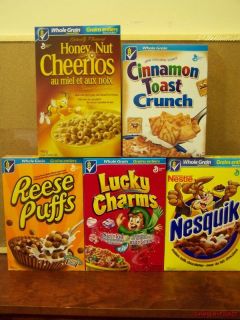General Mills Cereal Reese Puffs Lucky Charms Nesquik