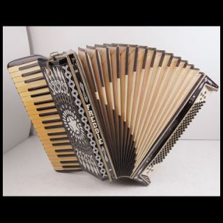 Vintage Bejeweled Designed Custom Italian Accordion Made by Walles Co 