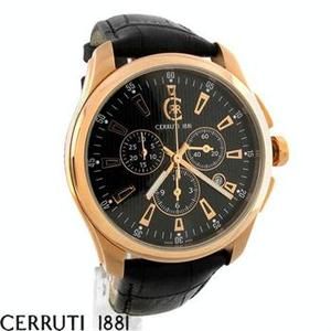 CERRUTI 1881 New Swiss Watch Chrono with Date Black Dial Rose Case 