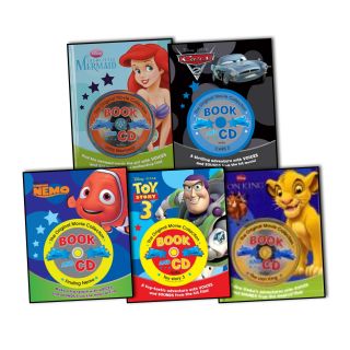 Disney Pixar Childrens 5 Books and CDs Collection Set