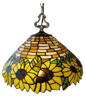 sunflower pendant stained glass hanging fixture our sunflower hanging 