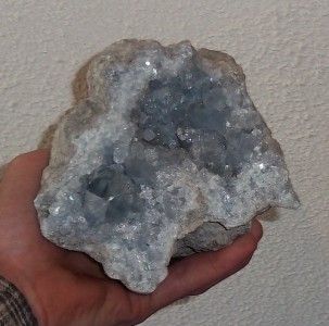 Celestite Celestine Crystal Geode Specimen, 4 lbs, 11.6 ozs. (2145 g)