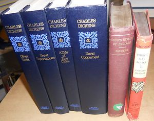 Charles Dickens Antique Book Set Oliver Twist Childs History of 