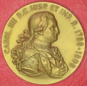 Charles IV Spanish King Superb Copper Gilt Medal