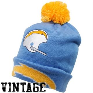 San Diego Chargers Pom Beanie Throwback Mitchell Ness NFL Hat Knit Cap 