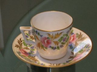 BEAUTIFUL 19th CENTURY HAND PAINTED ROYAL CROWN DERBY PORCELAIN COFFEE 