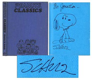 Peanuts Classics Snoopy Drawing Signed Charles Schulz