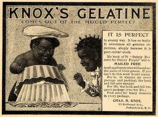 1900 Ad Charles B Knoxs Gelatine Black Americana RARE
