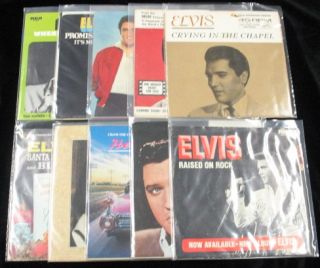 Lot of 10 Vintage Elvis Presley 45s RPM with Original Cover EXC See 
