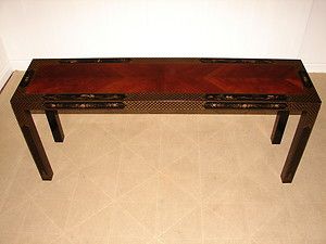 DREXEL ET CETERA SOFA TABLE HALL CONSOLE CHINOISERIE ASIAN FLAT SCREEN 