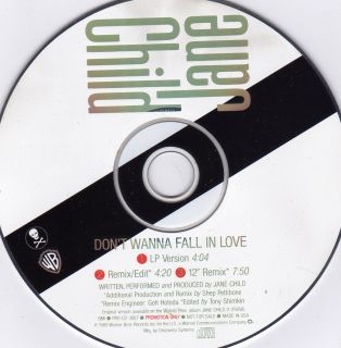Jane Child DonT Wanna Fall in Love US Promo Only 3 Song Remix CD 1988 