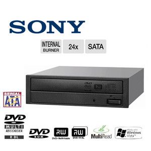 Sony Internal SATA 24x DVD CD RW DL Disc Burner re Writer Bare Bulk 