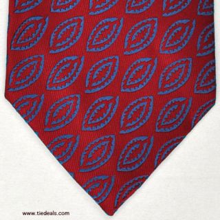 100% new CHARVET PARIS silk TIE blue red design AUTHENTIC $205