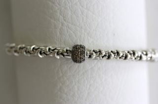 Charles Krypell Sterling Silver Brown Diamond Deco Cuff Bracelet