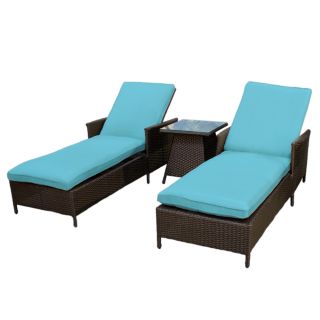    Combo   2 Cancun Outdoor Wicker Patio Chaise Lounges With Table Trop