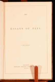   The Essays of Elia and Last Essays Charles Lamb Leather Binding