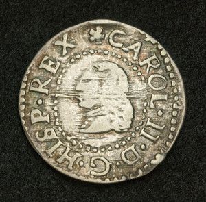 1677 Spain Charles II Silver 1 Real Croat Coin Barcelona