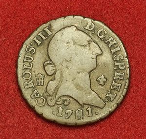 1781 Spain Charles III Beautiful Copper 4 Maravedi Coin Segovia