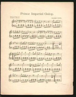 Prince Imperial Coote 1908 Military Army Piano Galop Vintage Sheet 