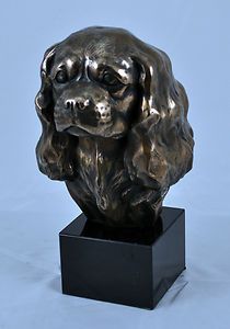 Cavalier King Charles Spaniel marble statue figurine sculpture head 