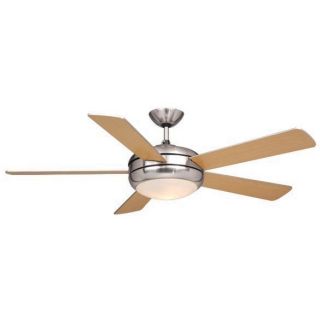 NEW 52 inch Ceiling Fan and Light Kit Nickel, 5 Maple OR Silver Blades 