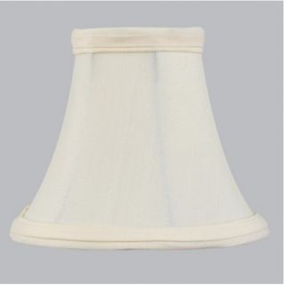 New 6 in Wide Clip on Chandelier Shade Ivory Silk White Fabric Lining 