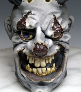 Raku Freak Art Scabby The Clown by Face Jug Maker Dan