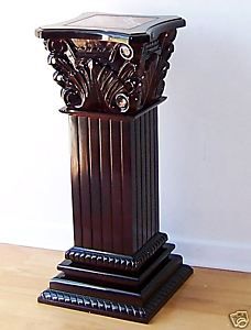 Cherry Pedestal Column Square Marble Plant Stand 24 42