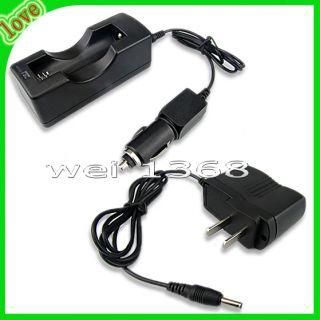 Portable 18650 Charger Car Charger AC Adaptor for Single 18650 Battery 