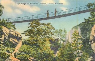 TN Chattanooga Rock City Gardens Sky Bridge T69447