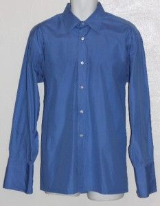 CHARVET France $635 Blue Dress Shirt French Cuffs 16 5 WOW