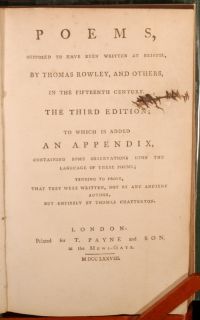 The third edition of this impressive forgery from Thomas Chatterton 