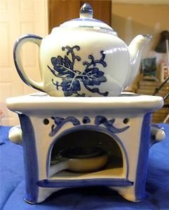 Country Stove Teapot Ceramic Oil Burner Warmer