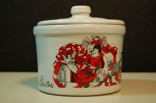   Fields Now  Christmas Cheese Crock with Lid Chicago Mint