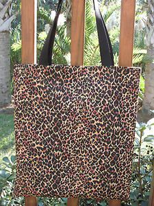 Cheetahs! Big Cats Print Handmade Reversible Fabric Tote Bag Purse 