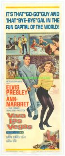 Viva Las Vegas Movie Poster 1964 Insert Size lb VF Elvis Presley Ann 