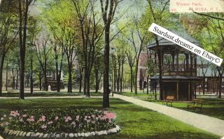 C1909 Elmira NY Wisner Park Gazebo Band Stand Postcard